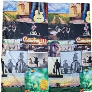 Cowboy Collage Printed Western Southwestern Wild Rag Scarf Accent